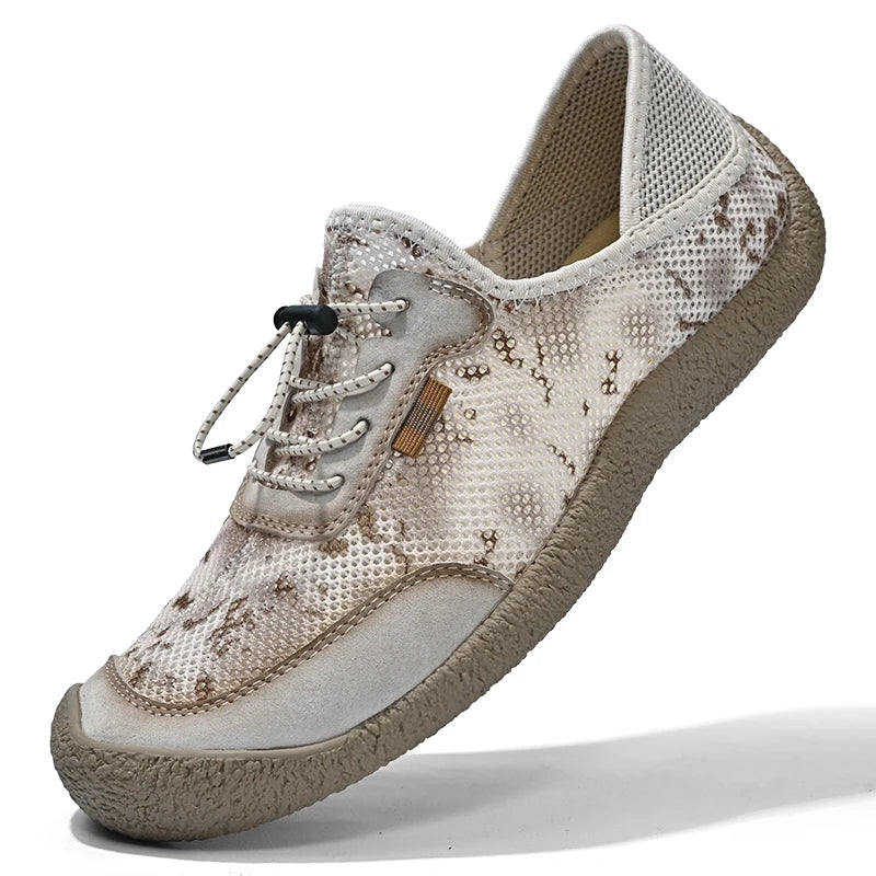 Factory Supply Large Size Feet Genuine Leather Mesh Upper Breathable Hand Made Sewing Men Cool Summer Shoes Sandals NovaCart