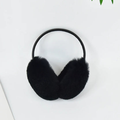 RTS Luxury Real Rex Rabbit Fur Ear Muffle Women's Winter Outdoor Warm Earmuffs Fashion Soft Earflap Ear Cover NovaCart
