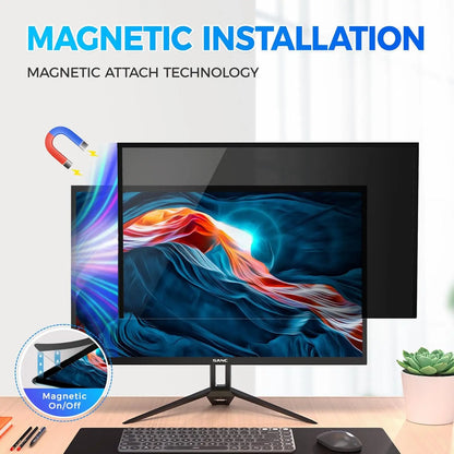 JEAPKA 27 Inch Frameless Monitor 16:9 Widescreen Privacy Screen Protector Hidden Design Magnetic Anti-Blue Light Shield NovaCart