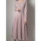 V-neck Single-breasted Women Thicken Sweater Dress Knitted Belted Female A-line soft dresses