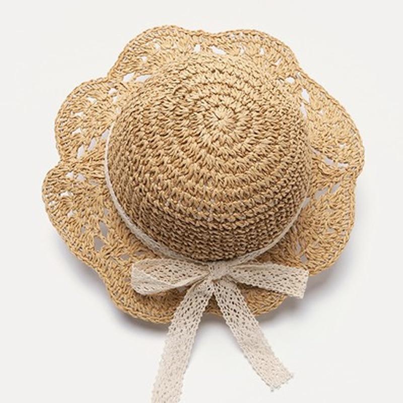 Handmade Modern Elegant Lady Baby Girls Breathable Lace Cap With Bow Great For Beach Sun Stevvex