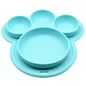 Kids Food-grade Silicone Home Dinner Dish Baby Plate Tableware Bear Paw Shape Children Training Cartoon Bowls Suction Toddler