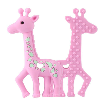 2pcs Cartoon Baby Teether Animal Silicone Teether Raccoon Elephant Koala Giraffe  Baby Teething Toys Accessories Perfect Toy For Kids Stevvex