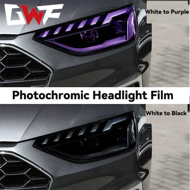 GWF 0.3*10 Vinyl Tpu Headlight Film Grey Photochromic Color Change TPH Car Headlight Film Piece NovaCart