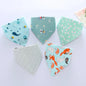 5Pcs/Set Baby Bibs Triangle Double Cotton Bandana Bibs Baby Boys Girls Babador Feeding Smock Infant Burp Cloth Baby Saliva Towel