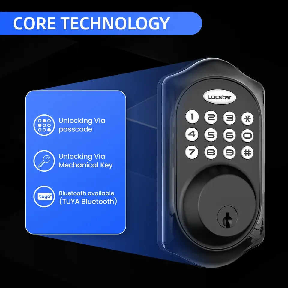 American Standard High Security Digital Smart Lock Self-Locking Keyless Entry Electric Keypad Front Door Deadbolt Cloud Data NovaCart