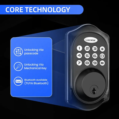 American Standard High Security Digital Smart Lock Self-Locking Keyless Entry Electric Keypad Front Door Deadbolt Cloud Data NovaCart