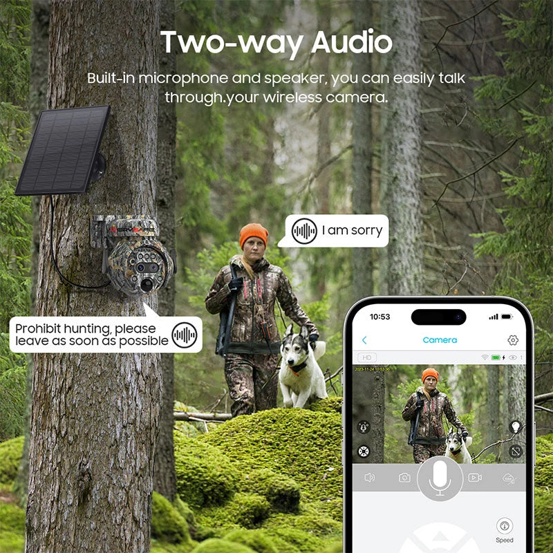 WERYSAFE 6MP Ubox 12X Zoom Infrared Video Cellular 4g Solar Rechargeable Battery Charge Hunting Trail Security PTZ Camera NovaCart