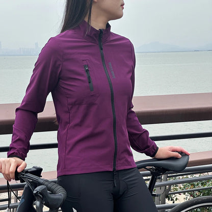 WOSAWE Ready to Ship Women Cycling Bicycle Windproof Jackets With Rear Mesh Breathable Fabric Quick-drying Cycling Coat NovaCart