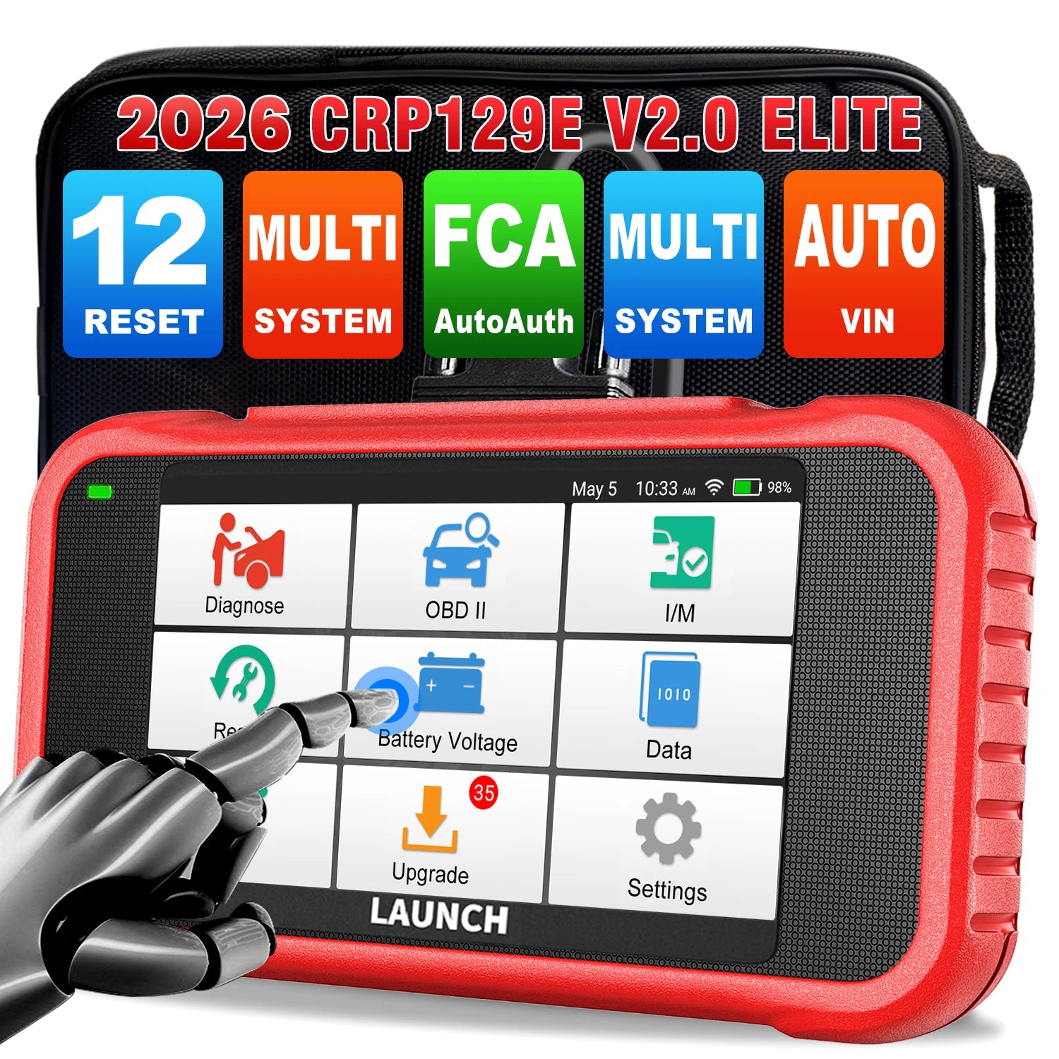 LAUNCH CRP129E V2.0 Professional Scanner Obd2 Car Diagnostic Auto Scanner Four System Universal Lifetime Free Upgrade NovaCart