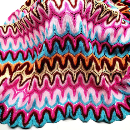 Knitting Lace Fabrics Zig Zag Wave Striped Lace Crochet Mesh Fabric Diy Fashion Cloth 155CM/1078 NovaCart