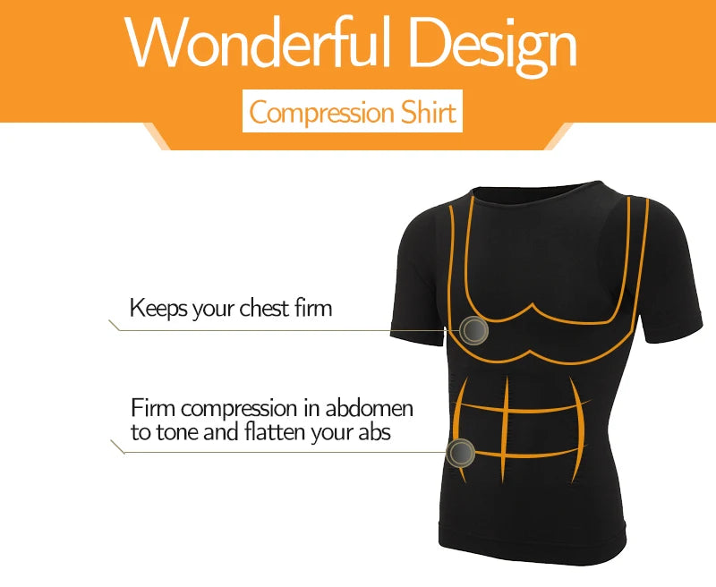 1/2 PCS Men Body Shaper T-Shirt Slimming Shapewear Corrective Posture Belly Control Compression Man Modeling Underwear Corset NovaCart