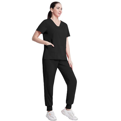 Fashionable Hospital Custom Nurse Uniform Embroidery Logo Colors Short Scrubs Jogger Straight Nurse Uniform Pants Sets NovaCart