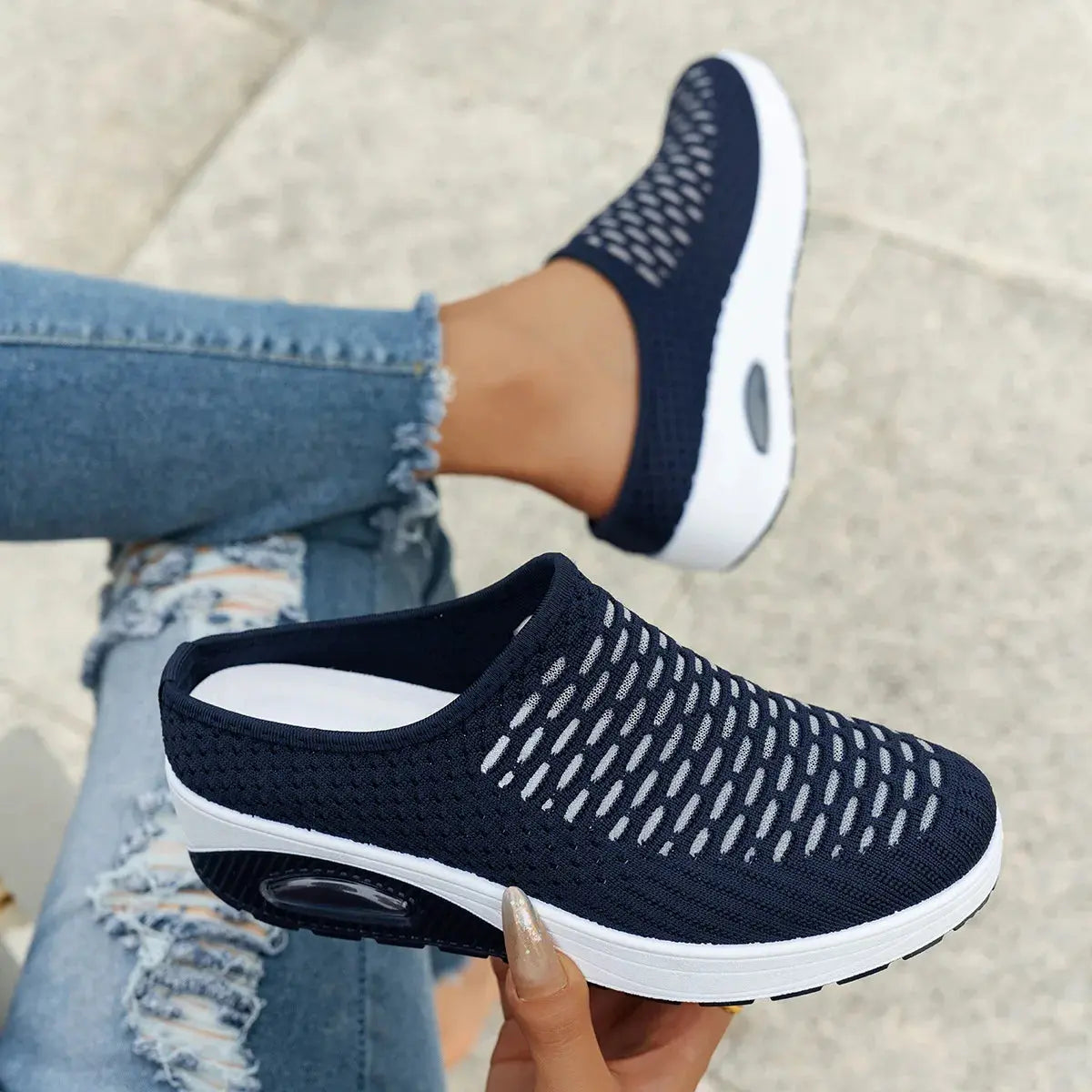 Women's Thick-Soled Half-Slip Slip-On Beach Air Cushion Shoes NovaCart