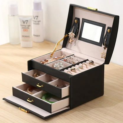 Hot Sale PU Leather Jewelry Storage Box Different Color Organizer for Earrings Necklace Jewelry NovaCart