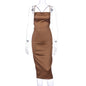 neon satin lace up 2022 summer women bodycon long midi dress sleeveless backless elegant party