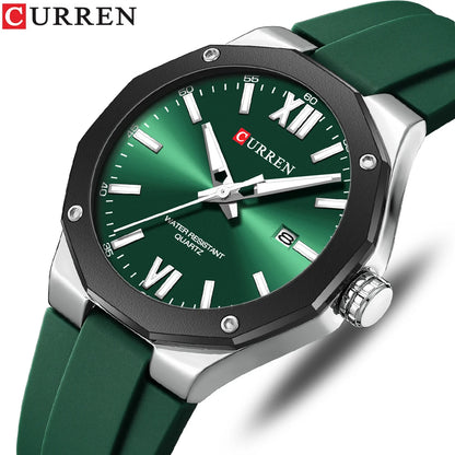 CURREN 8465 Brand Silicone Men Watches Big Dial Quartz Wristwatches Simple Watches Clock Reloj Hombre Male Casual Watch for Gift NovaCart