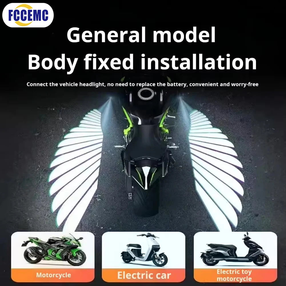 2Pcs Motorcycle Angel Wings Laser Lights 9-36V Universal Modified LED Decorative Welcome Wing Ambient Projection Light NovaCart