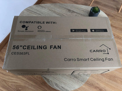 Modern Design 56" Carro Smart Ceiling Fan with Lights 24volt Pure Copper Dc Motor Led Ceiling Fan NovaCart