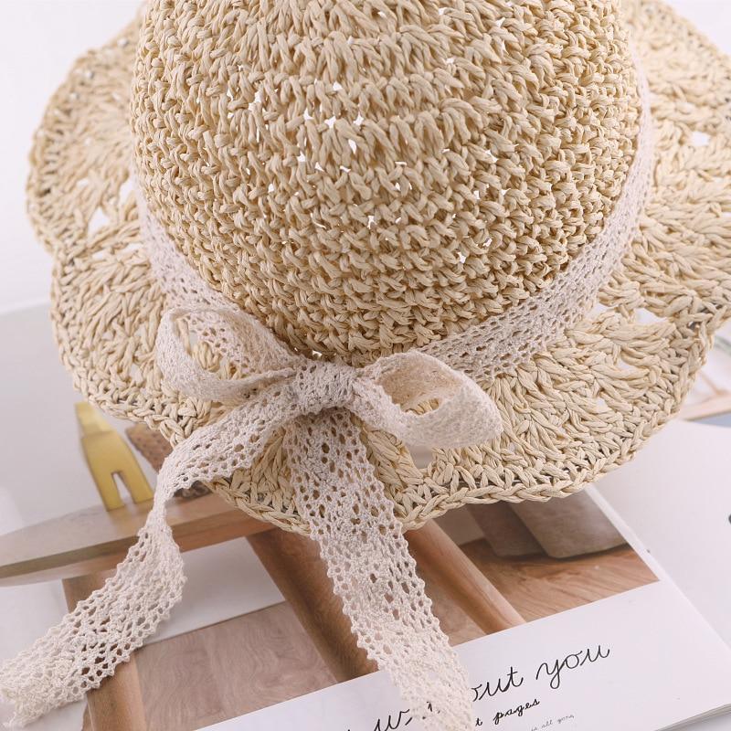 Handmade Modern Elegant Lady Baby Girls Breathable Lace Cap With Bow Great For Beach Sun Stevvex