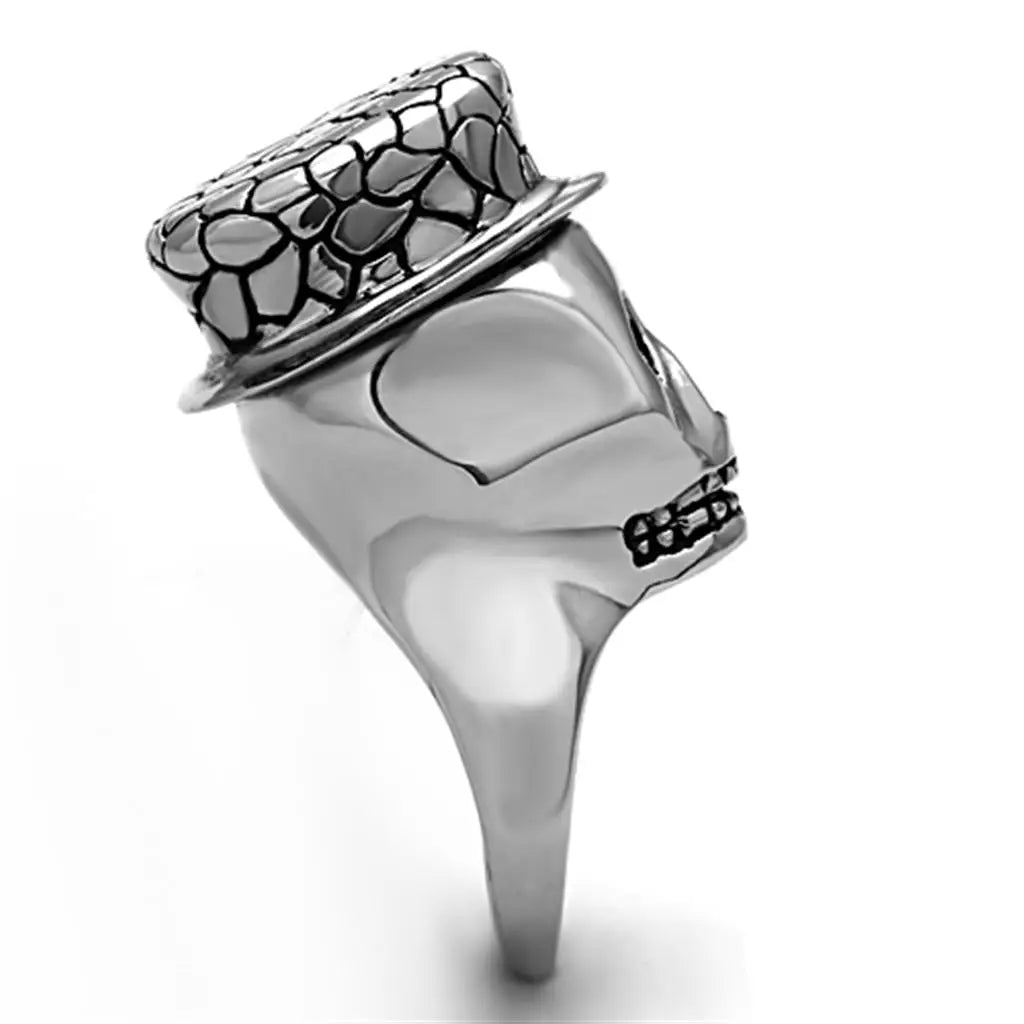 AJ TK1121 High Polished Stainless Steel Ring with Epoxy Fashion Rings in Jet Color NovaCart