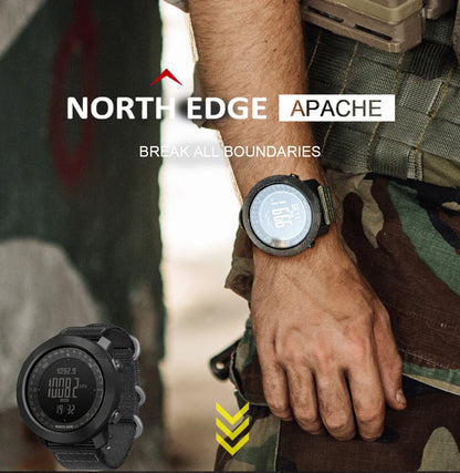 NORTH EDGE Men's sport Digital watch Hours Running Swimming Military Army watches Altimeter Barometer Compass waterproof 50m NovaCart