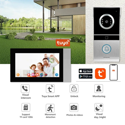 Waterproof Door Call Video Panel 7inch Ahd Screen Doorbell 4 Wire Wired Gate Intercom Systems With Camera Tuya Video Intercom NovaCart