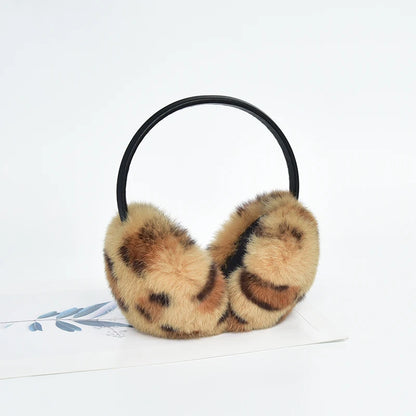 RTS Luxury Real Rex Rabbit Fur Ear Muffle Women's Winter Outdoor Warm Earmuffs Fashion Soft Earflap Ear Cover NovaCart