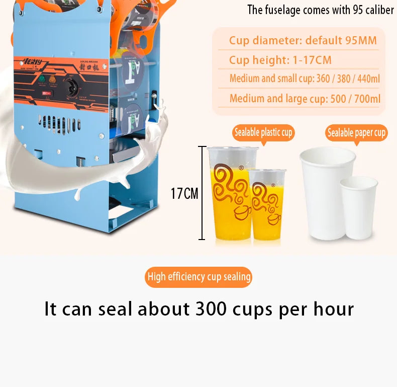 Bubble Tea  Sealing Machine Boba Tea Cup Sealing Film Cutting Machine Sealer NovaCart