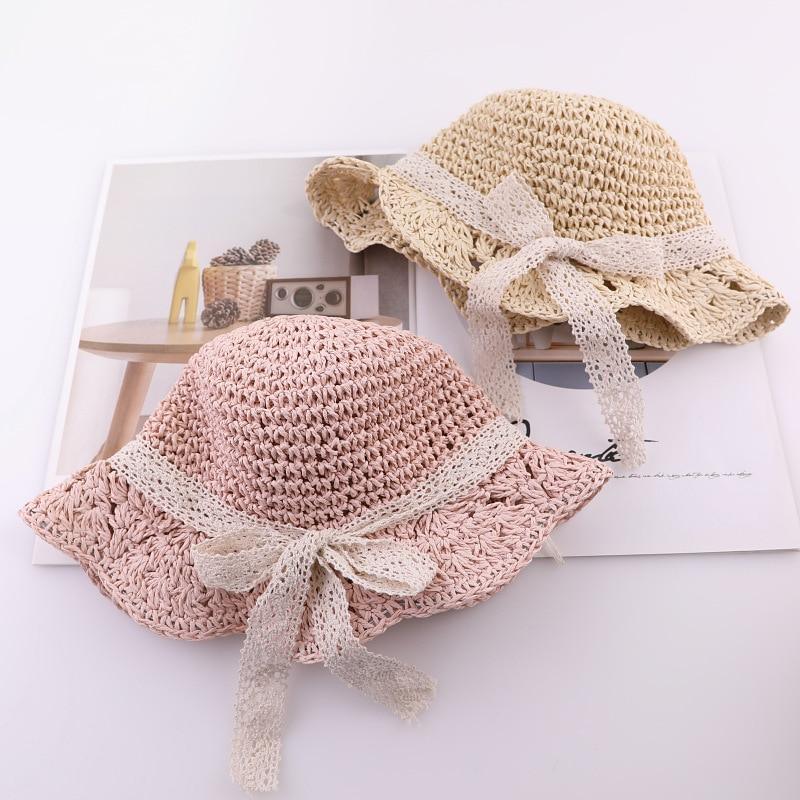 Handmade Modern Elegant Lady Baby Girls Breathable Lace Cap With Bow Great For Beach Sun Stevvex