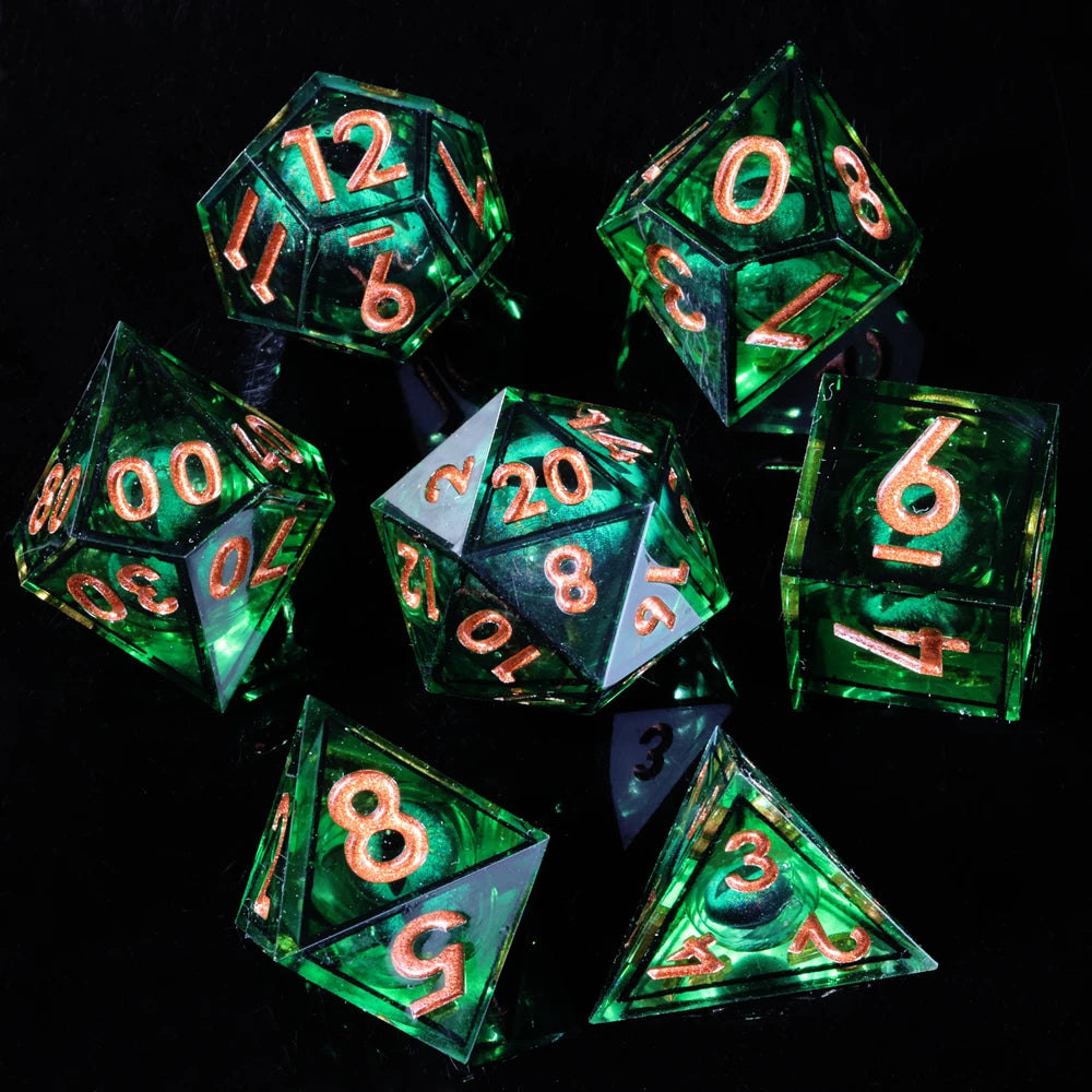 MINI PLANET DND Dice Set Purple Dragon Eye Liquid Core Dice RPG Dungeons&Dragons Wholesale Custom Handmade Polyhedral Resin Dice NovaCart