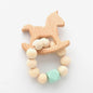 Modern Baby Silicone Wooden  Nursing Bracelets Wood Teether Silicone Beads Teething Wood Rattles Toys for Baby Stevvex