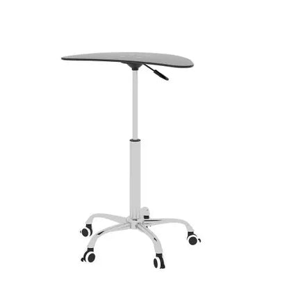 Adjustable Height Black Tempered Glass Office Desk 24.2"-32.7" Range with Lockable Wheels Made in China NovaCart