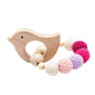 Wooden Teether Hedgehog Crochet Beads Wood Crafts Ring Engraved Bead Baby Teether Wooden Toys For Kids Rattle Stevvex