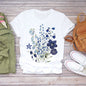 Dream Feather Print Summer Short Sleeve T-Shirts Top Graphic Plue Size