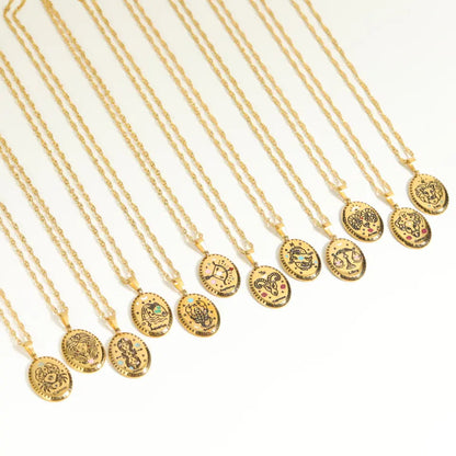 Vintage Zodiac Pendant Necklace LUNAR VINES
