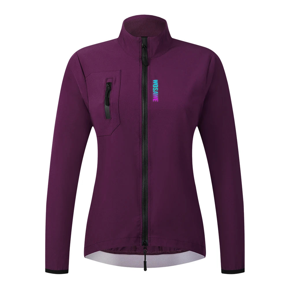 WOSAWE Ready to Ship Women Cycling Bicycle Windproof Jackets With Rear Mesh Breathable Fabric Quick-drying Cycling Coat NovaCart