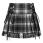 Skirts Pleated Skirt Lace Up Sexy Mini Punk Skirt Gothic Black Skirt Jupe Femme
