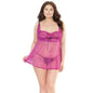 TD Coquette Women's Sexy Babydoll & G-String Transparent with Lace Embroidery Decoration One Size Fits XL/3XL Made From Spandex NovaCart