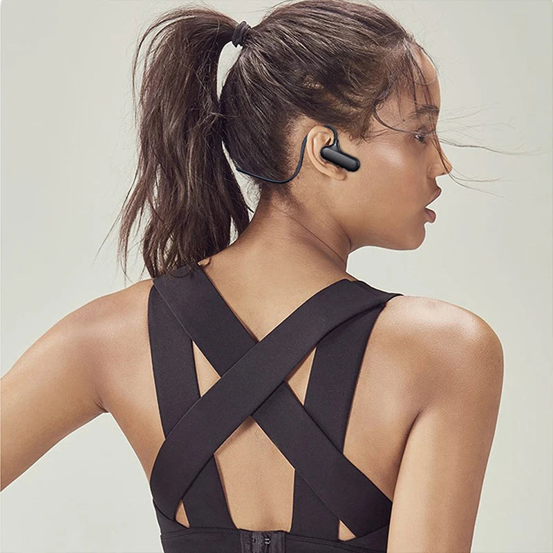 Wireless Air Bone Conduction Headphones  5.0 Open Ear Sports Headset with Mic Sweatproof for Running Bicycling NovaCart