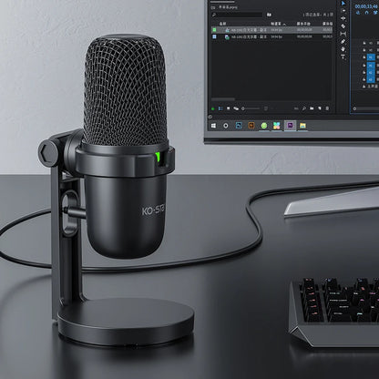 Portable Wired Microphone Gaming Podcast Condenser Microphone Plug and Play Tap-to Mute Sensor Microphones NovaCart