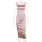 neon satin lace up 2022 summer women bodycon long midi dress sleeveless backless elegant party
