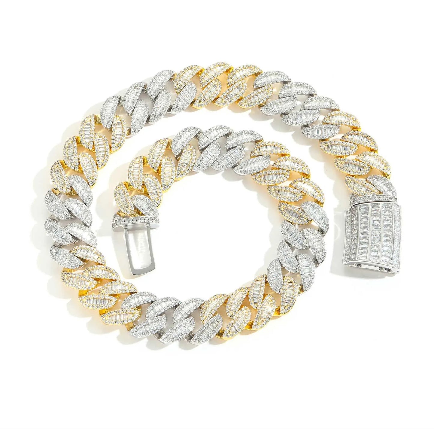 BES 20MM New Arrival Hip Hop Luxury Shiny Chunky Cuban Chain 5A CZ Diamond With Real Gold Plating Choker Necklace Jewelry NovaCart
