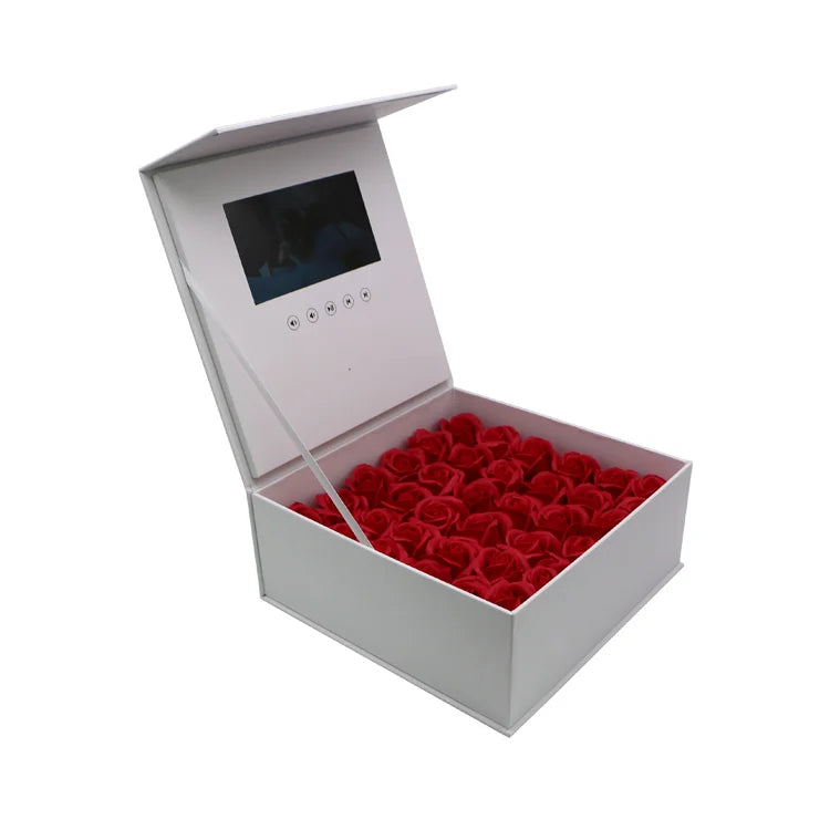 7'' Video Flower Box Decorative Paper Gift LCD Display Player with Photo and Music for Wedding Rings NovaCart