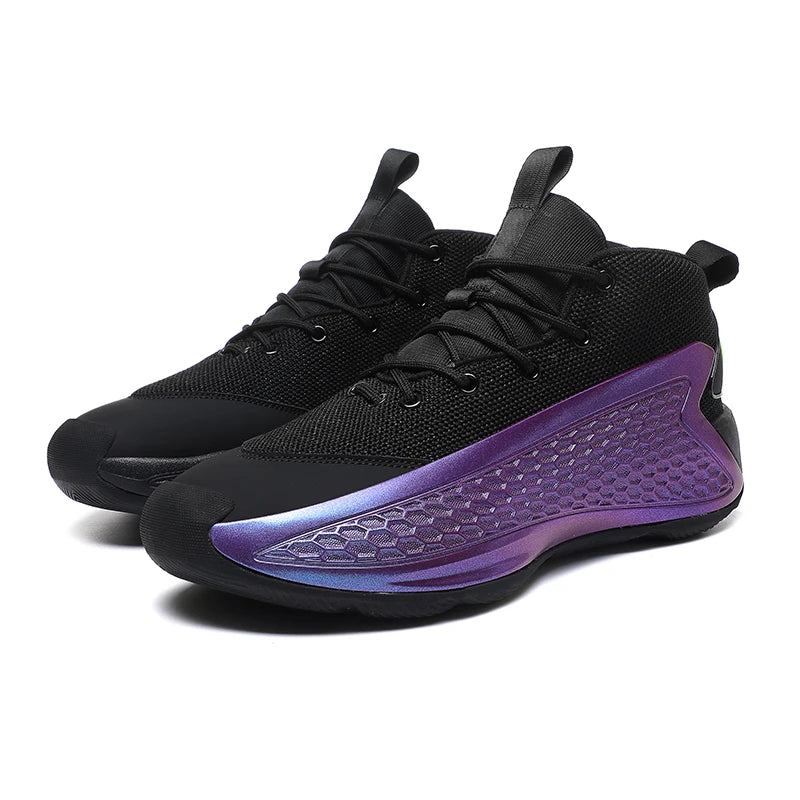 Basketball Boots Men Women Mid Cut Hook Loop Basket Sport Sneakers Cushioned Breathable Training Shoe NovaCart