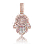 Hand Pendant Necklace With Tennis Chain Cuban chain Gold Silver Color Iced Out Hip Hop Rock Jewelry
