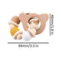 Wooden Teether Hedgehog Crochet Beads Wood Crafts Ring Engraved Bead Baby Teether Wooden Toys For Kids Rattle Stevvex