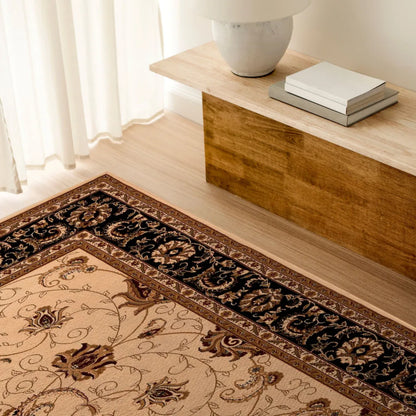 HMS 10' X 13' Beige Brown Oriental Large Boho Style Non-Skid Cow Hide Area Rug for Living Room Hallway Washable Rectangle NovaCart