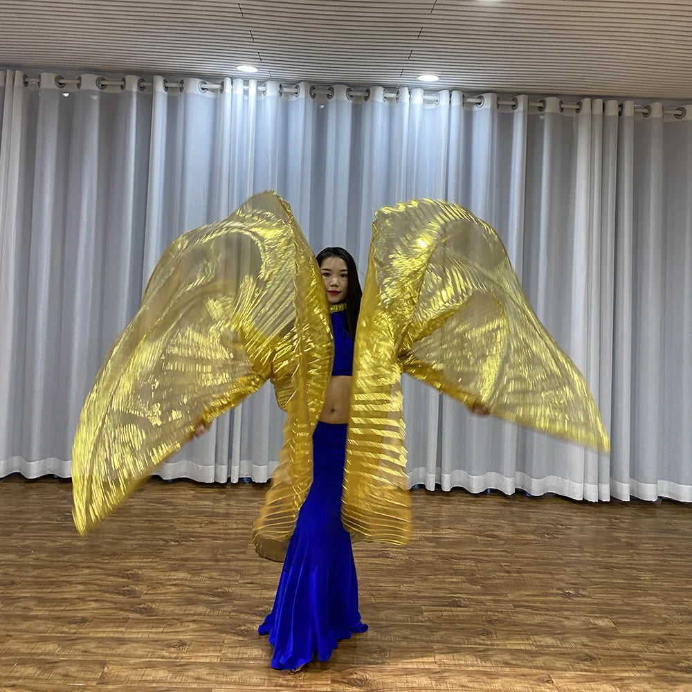 Transparent Golden Dance Props Table Performance Oriental Dance Indian Big Edition Belly Dance Golden Wings NovaCart