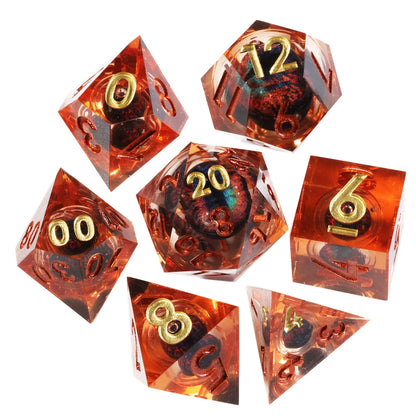 MINI PLANET DND Dice Set Purple Dragon Eye Liquid Core Dice RPG Dungeons&Dragons Wholesale Custom Handmade Polyhedral Resin Dice NovaCart